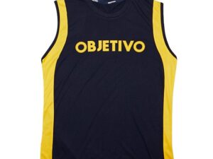 Regata azul com recorte amarelo